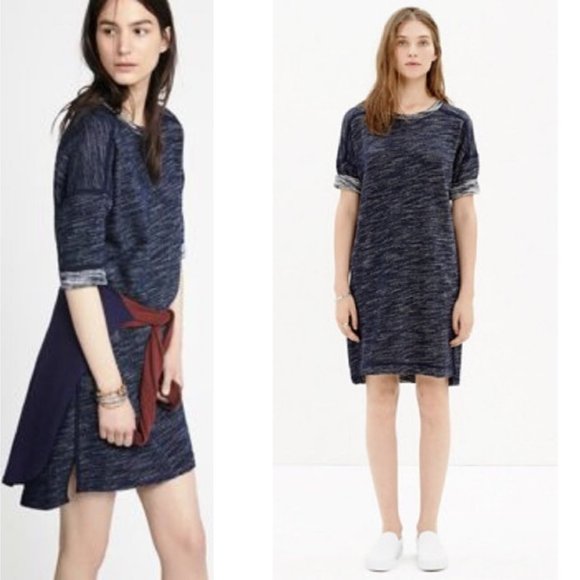 Madewell Dresses & Skirts - Madewell Textured Sweatshirt Dress,  Blue Medium